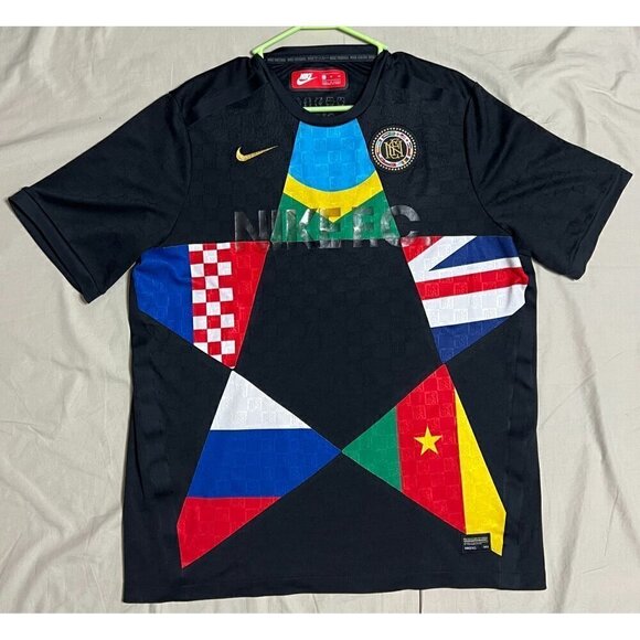 Nike FC International Men's Size XL Soccer Flag Jersey Short Sleeve T-Shirt - Picture 3 of 12